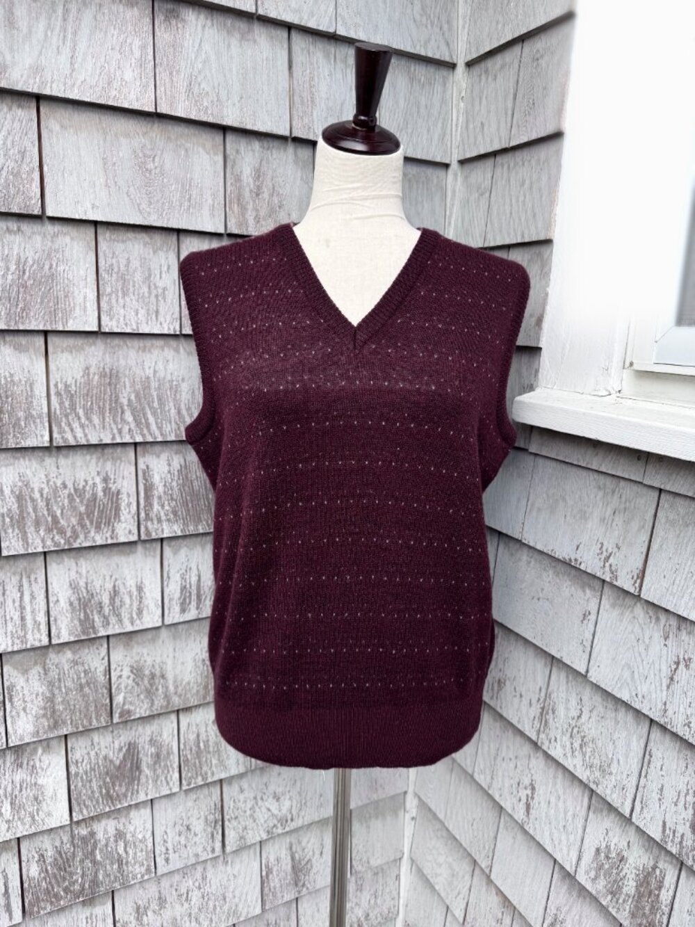 Vintage Burgundy Striped Sweater Vest - Wolyn St. George